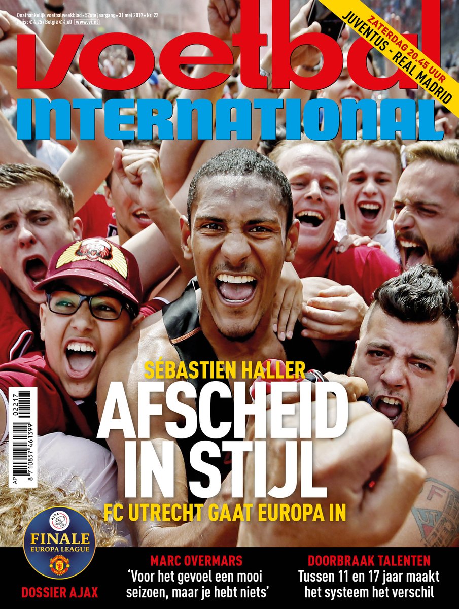 VI_nl's tweet photo. FC Utrecht-spits Sébastien Haller siert de cover van de nieuwe VI! https://t.co/OmOt5ImW1e