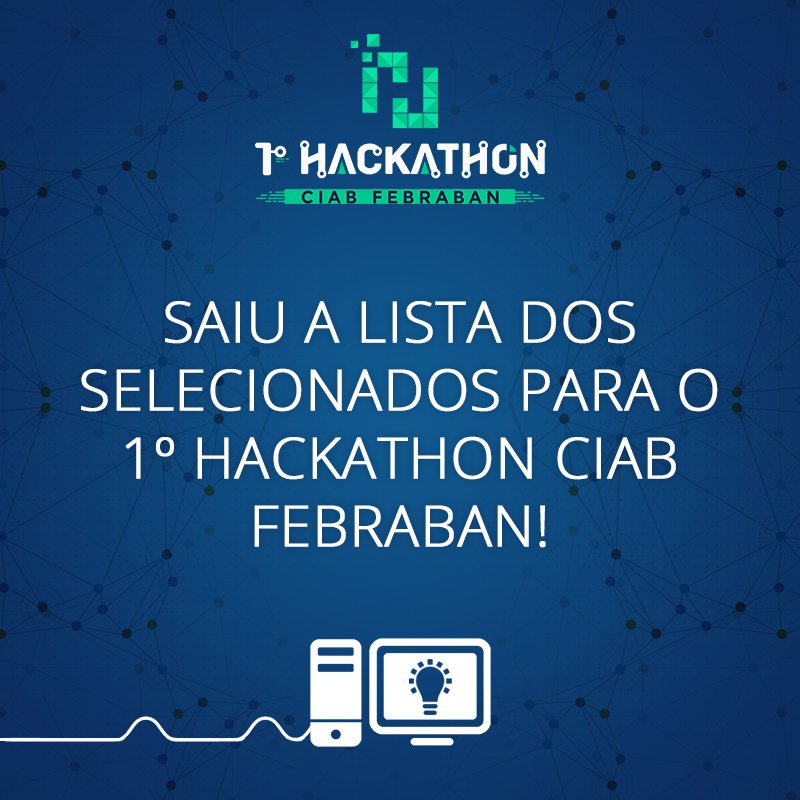 FEBRABANTECH's tweet photo. Saiu a lista dos selecionados para o 1º Hackathon Ciab FEBRABAN!!! Confira pelo site https://t.co/PwkHDDp6Qx #hackathonciab #ciabfebraban https://t.co/ePO613Hqjx