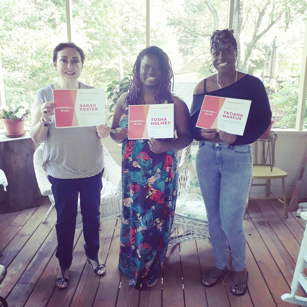 Campbell_Wigs's tweet image. Three new talented Campbell Wigs wigmaking workshop graduates of our 30hrs intensive wigmaking course #learnwigmaking #atlantawigs #wigs