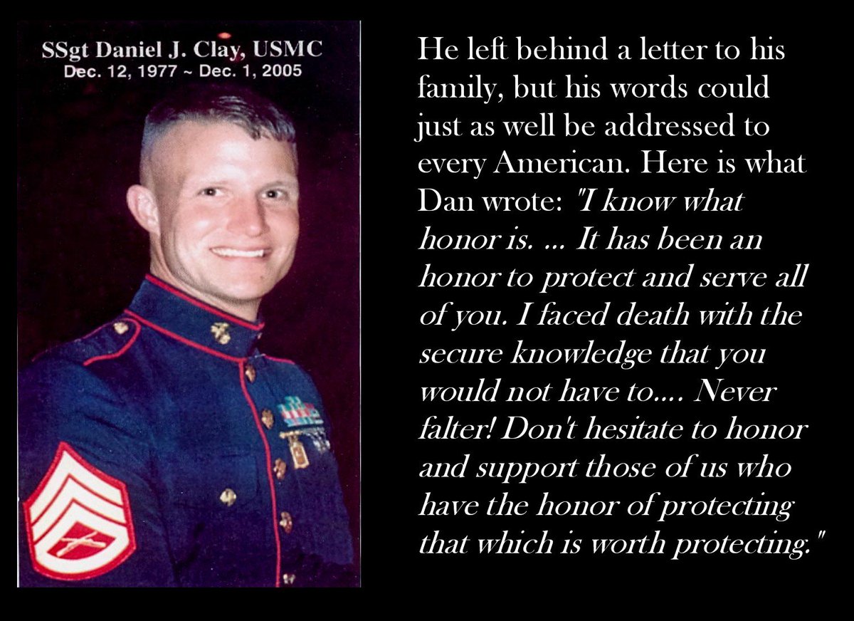 REDFriday's tweet image. #REDFriday began when we lost my bro-n-law, SSgt Dan Clay USMC KIA. Read his w/P. GW Bush bit.ly/2seQqfg #NoGreaterSacrifice!