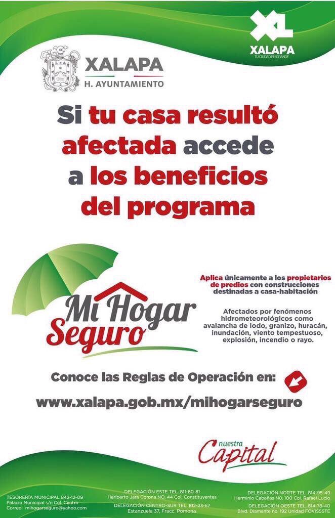 mihogarseguroXL's tweet photo. Si su casa resulta afectada por las lluvias, recuerde que si pagó a tiempo su #Predial2017 tiene acceso a @mihogarseguroXL @americozuniga https://t.co/E0fSCMC8xN
