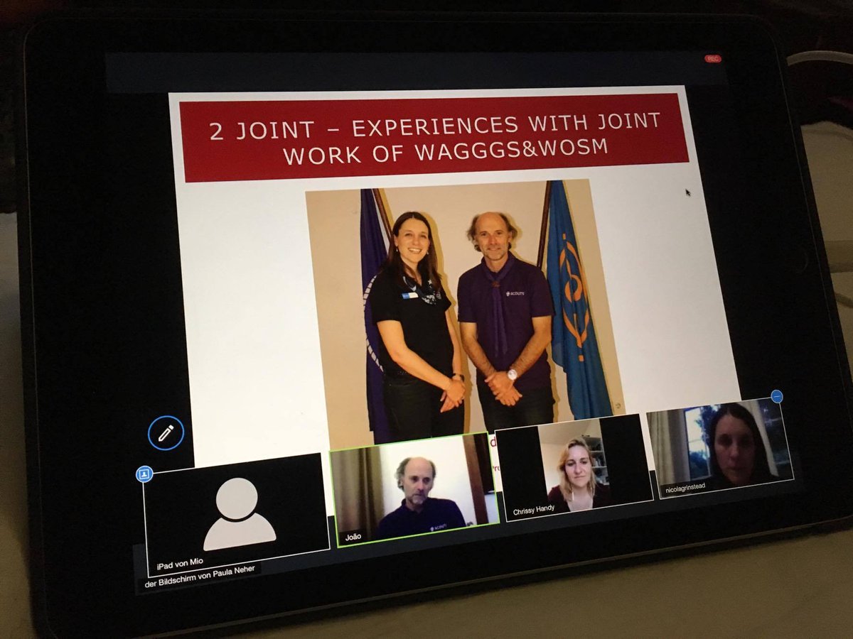 mindthesparks's tweet photo. @nicolagrinstead @pfadfinden_int @wagggs_world @worldscouting @paula_c_n Better quality action shot of the #YoungDelegates webinar💪 https://t.co/psejzTqADG