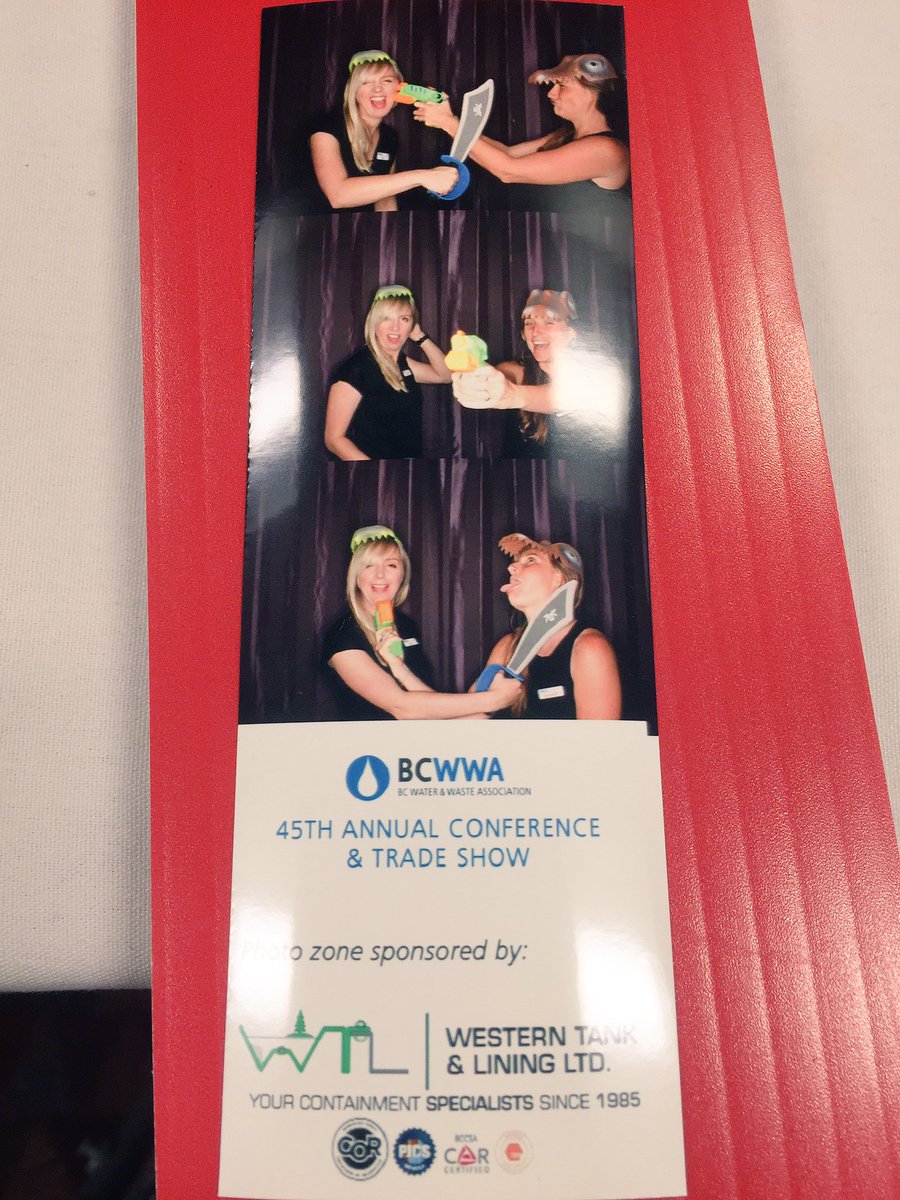 BCWWA's tweet photo. Had a blast at the photozone. Thank you Western Tank and Lining for your sponsorship! #bcwwa2017 https://t.co/nYz76WLbs1