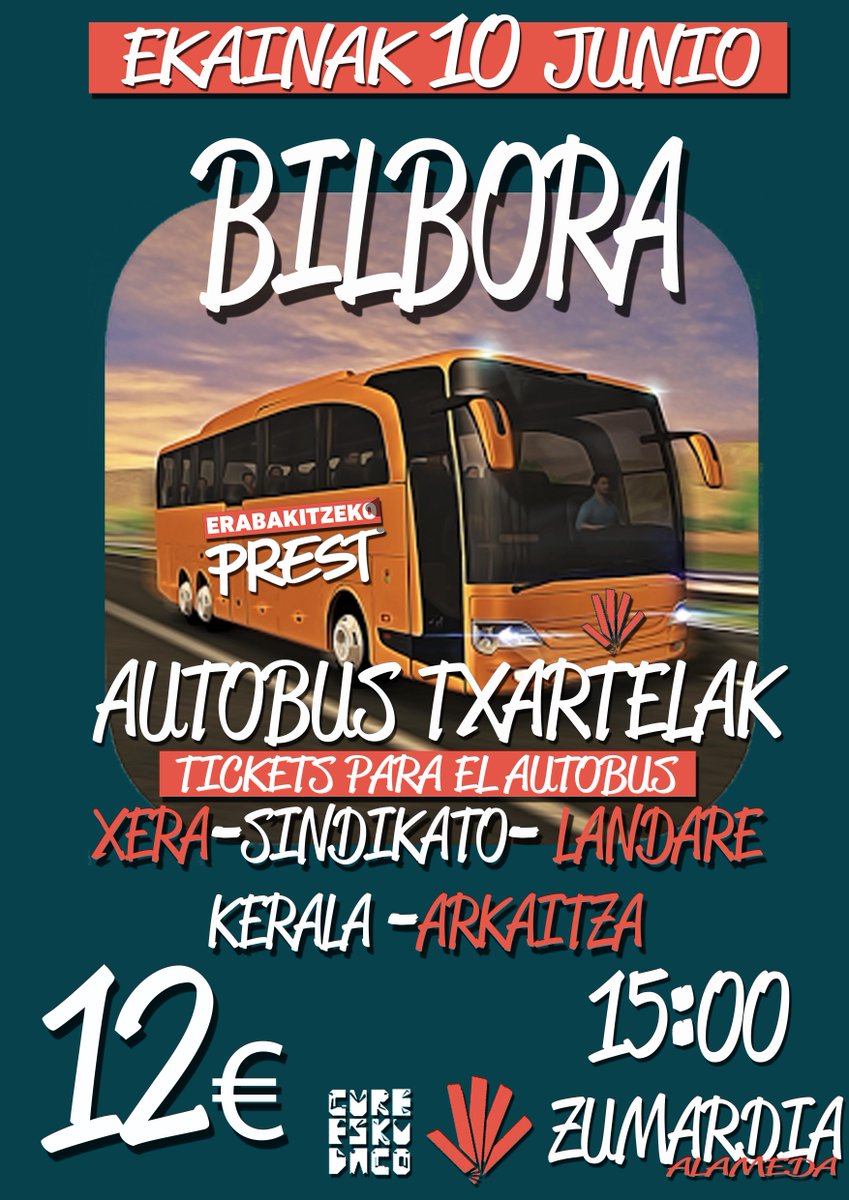 GureEskuDagoEO's tweet photo. #EK10 ean Bilbora joateko autobus txartelak Sindi,Arkaitza,Landare,Xera eta keralan salgai!!! Anima zaitez #erabakitzekoPrest https://t.co/o9I0o28Eqe