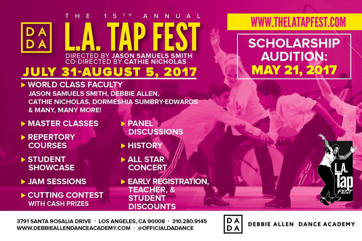 OfficialDADance's tweet photo. Are you ready for the #LATap Fest?? Master classes! History classes! Cutting contest! Showcase! Register today: https://t.co/AlCas1RWGJ https://t.co/yYWRYMURr7
