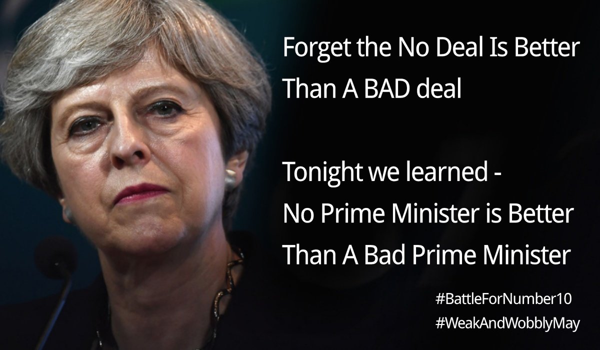 CloughOlive's tweet photo. .
The lasting message of tonight.....

No Prime Minister Is Better Than A Bad Prime Minister
.
#BattleForNumber10 https://t.co/963Sc7n82L