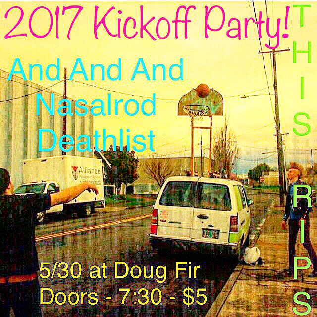 Rigsketball's tweet photo. Ready to rip the 2017 Kickoff Party tomorrow at @DougFirLounge w/ @ANDANDANDmusic @Nasalrod &amp; Deathlist! #thisrips #rigsketball2017 https://t.co/Ys6tfbM6vw