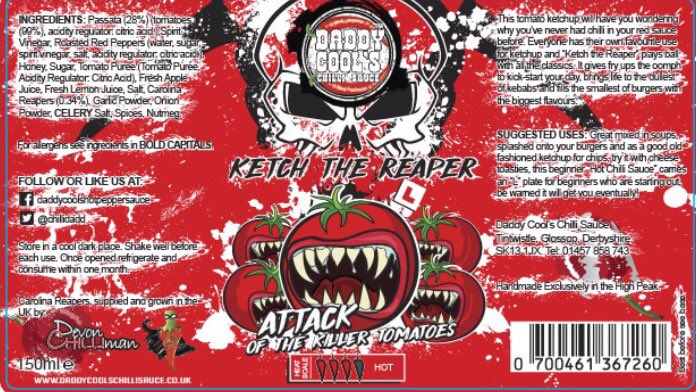 chillidadd's tweet photo. #daddycoolschillisauce coming soon is our most sort after gourmet #ketchup called #ketchthereaper, a beginners guide to #hotsauce share plz https://t.co/ToTpFr7lZj