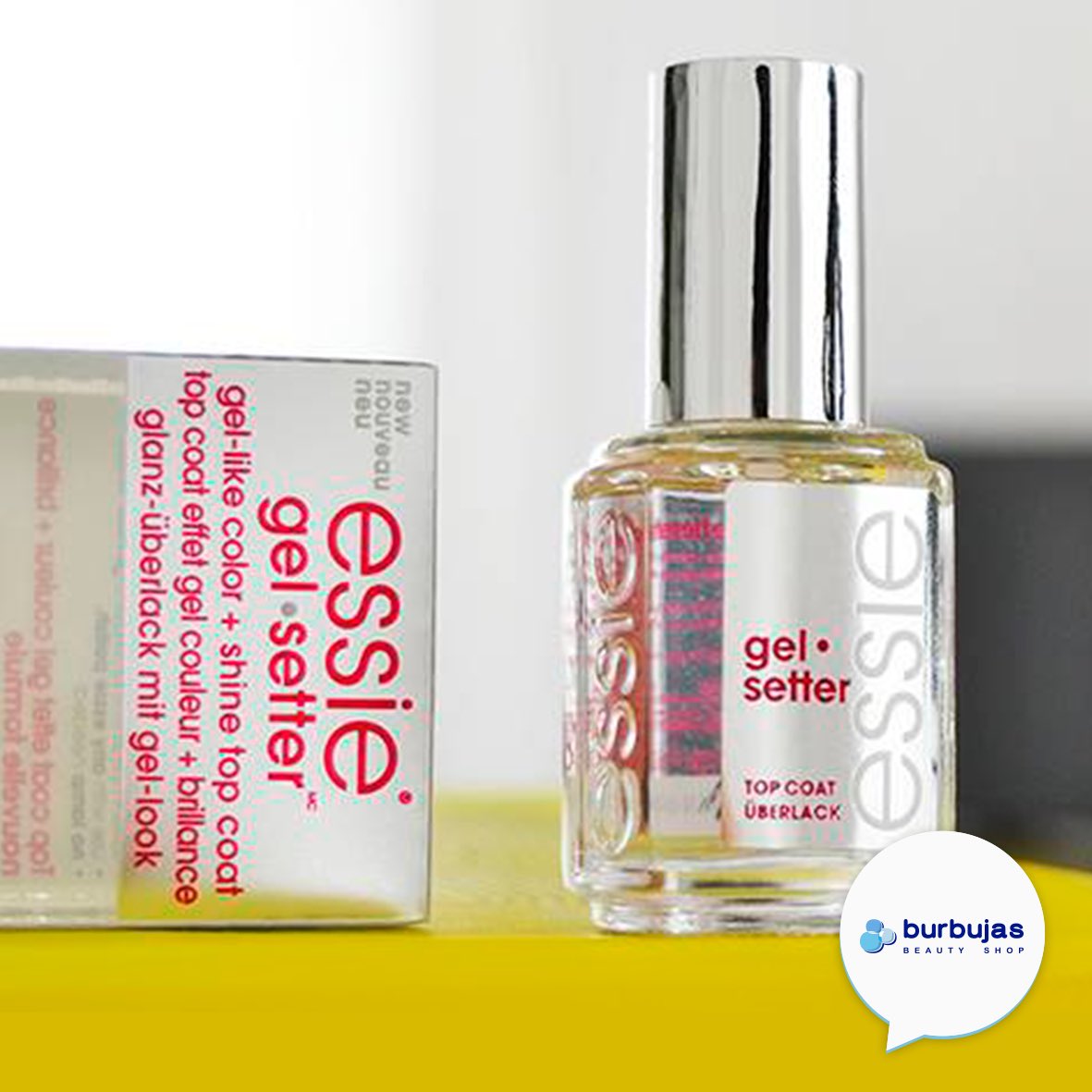 BurbujasBS's tweet photo. Uñas sanas, fuertes y bonitas. Gel setter de #Essie es el primer top coat que sella el color, sea cual sea, para un acabado perfecto en gel. https://t.co/9FNrq5zWLh