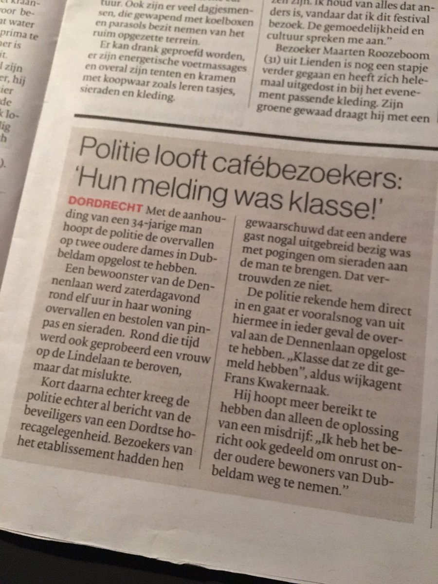 Dankzij alerte cafébezoekers en goede samenwerking politie is overvaller snel gepakt! 💪 #Dordrecht