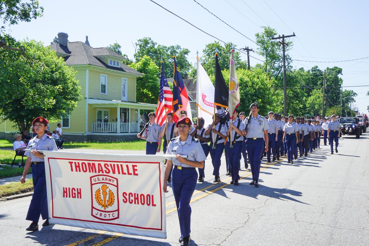 thomasvillehigh's tweet photo. JROTC marching in Thomasville Memorial Day Parade https://t.co/EOD1KFKtmM