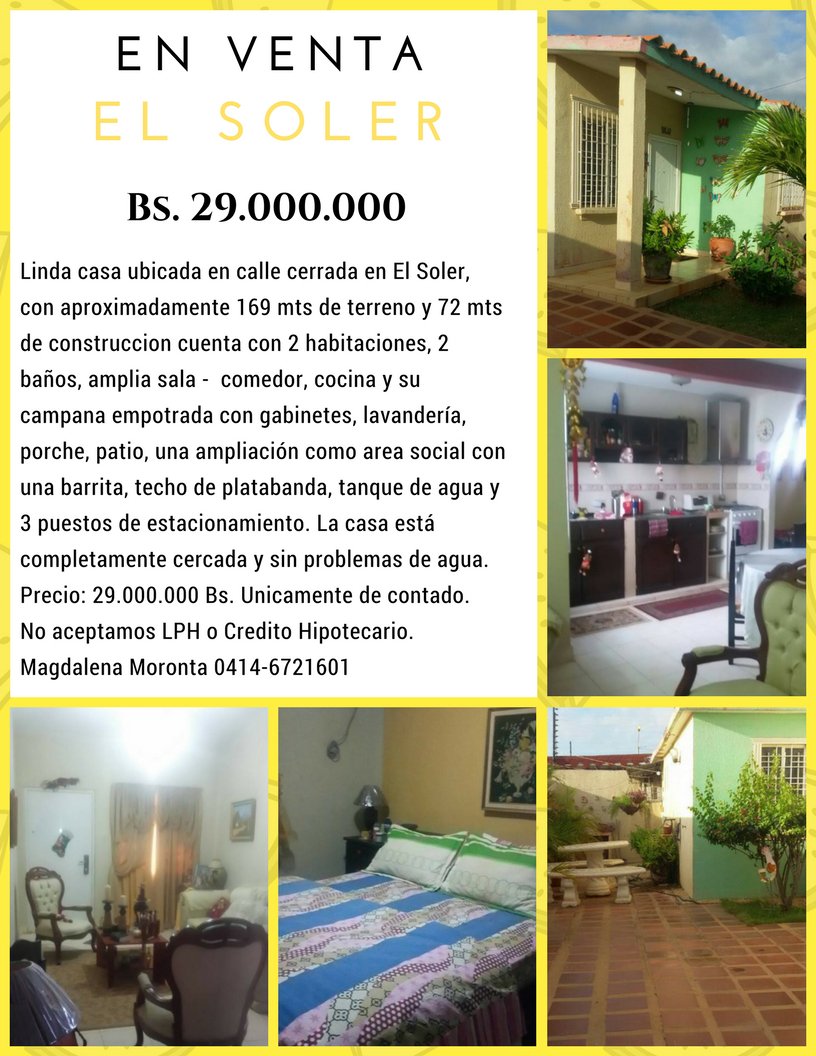 brmoronta's tweet photo. Linda casa en venta en El Soler #SanFrancisco Más información Magdalena Moronta 0414-6721601 https://t.co/Qu68mLJ4p5
