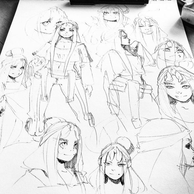 Warm up
#sketch #practice #warmup #girl #artbook #artwork #artist #lineart #draw #drawing #work #boring 