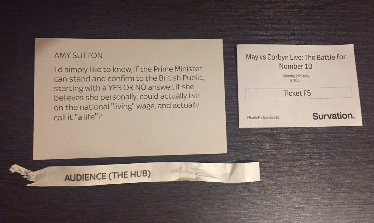 AmySuttonITV's tweet photo. The question @theresa_may didn't answer... Does that speak for itself? #livingwage #BattleForNumber10 @skynews #GE2017 https://t.co/53nGlrXMdi