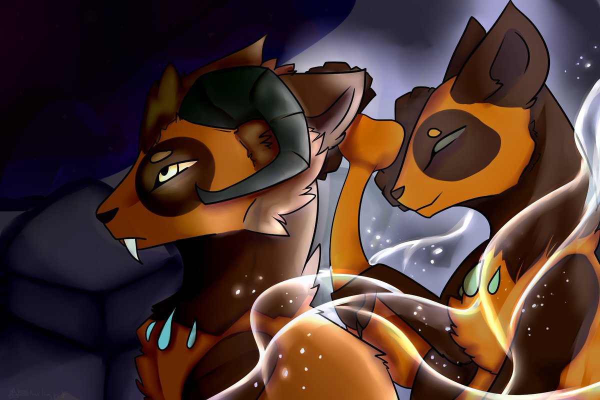 CloverDraws's tweet photo. I drew Zevai and Kosira from the @NicheGame from @Seriiiously 's tribe! I always thought Zevai was a leader type and was akward with females https://t.co/chiF4SSUWy