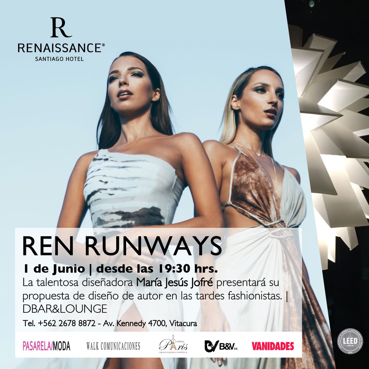 RSantiagoHotel's tweet photo. #RenRunways, este Jueves 1 de Junio ¡Imperdible! Desde las 19:30hrs. https://t.co/Y9kewjsGd6