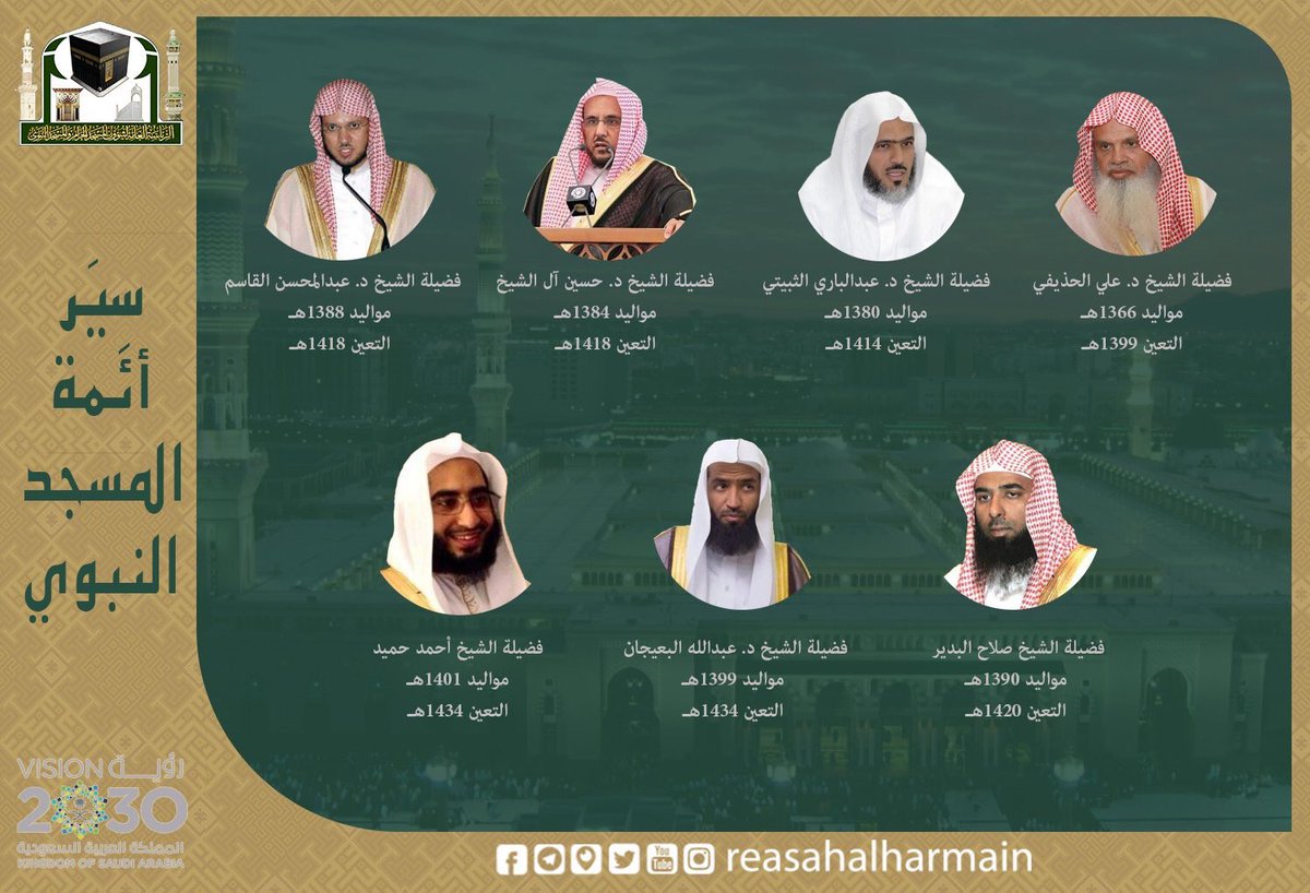 اعمار ائمة الحرمين الشريفين اطال الله طاعته