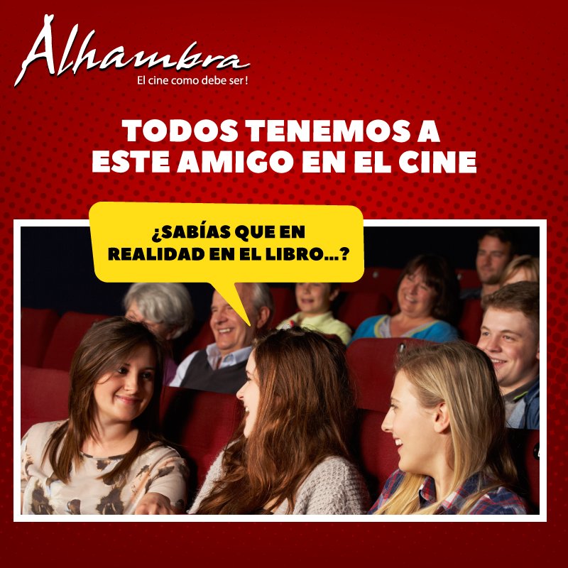 CinesAlhambraNi's tweet photo. Y si no lo tienes, ese amigo sos vos:
¿Qué tal un Lunes de Películas en el #CineComodebeSer? 🎬
Horarios: https://t.co/5l5kJqyk3j https://t.co/zkjuZt9bJT