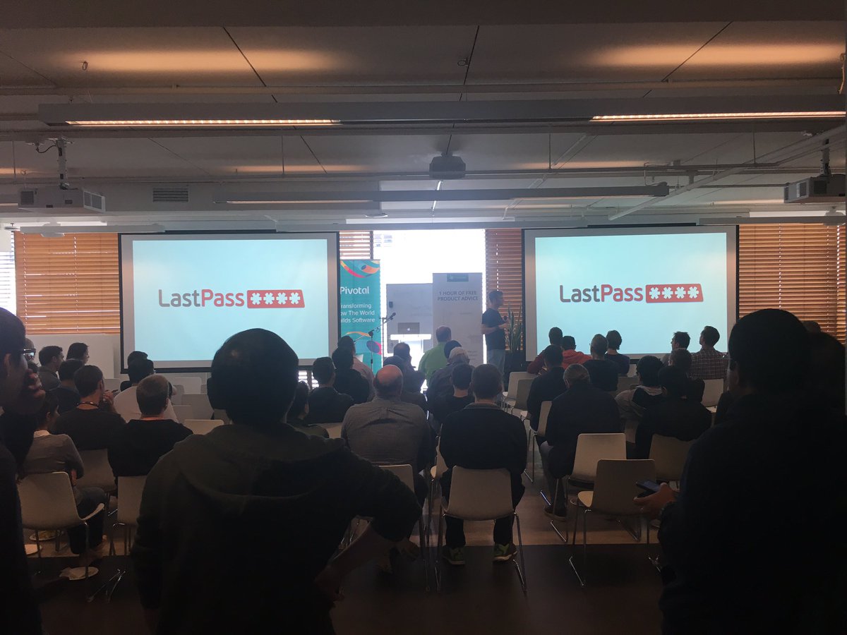 DecodedCo's tweet photo. How to stay secure? 
2. Use a password manager @cfmonk #livehack @pivotallabs https://t.co/1x5ZLr22J1