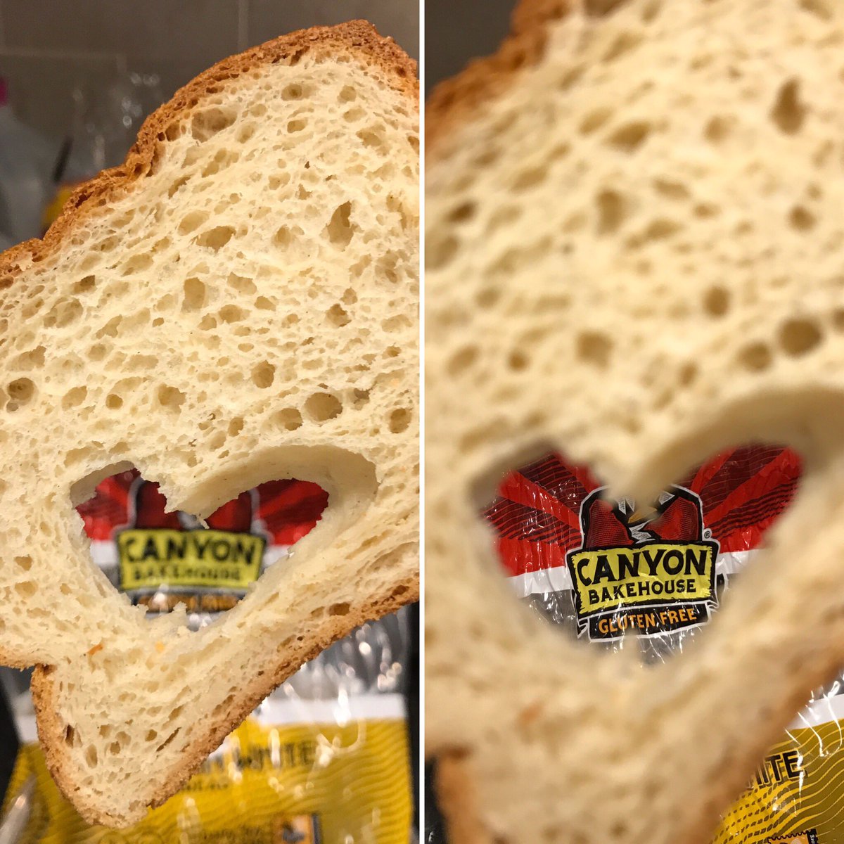 EllaPow's tweet photo. I think my @CanyonGFree bread feels the same way about me, as I feel about it. I❤️🍞#subliminalmessage #mybreadisvalidatingmyfeelings https://t.co/4ze2Xxxfqx