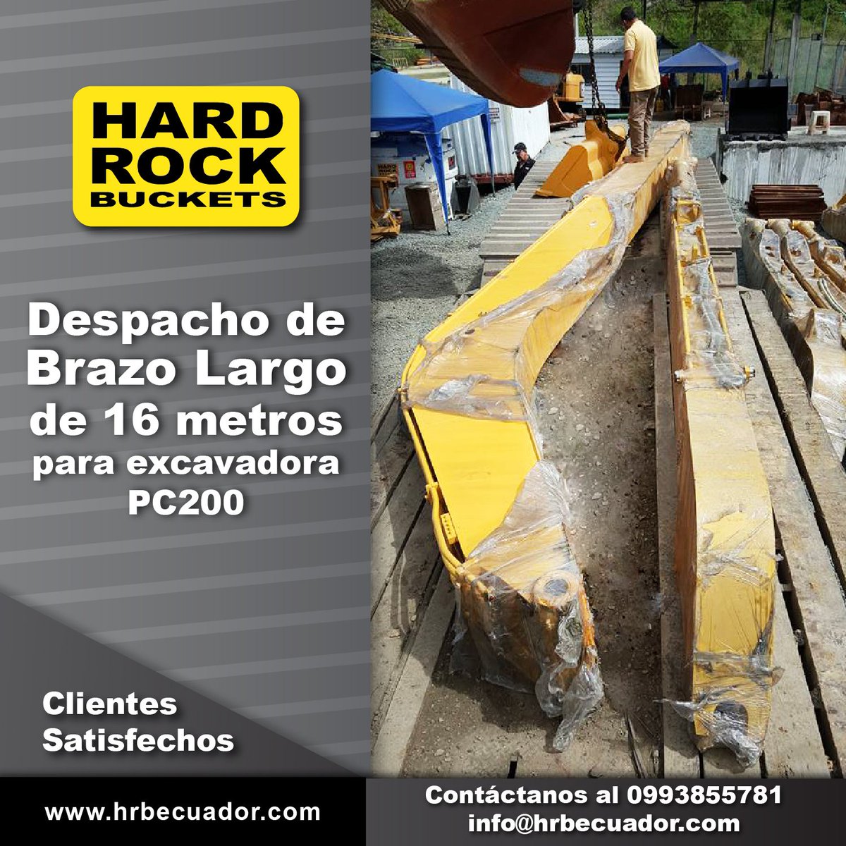 hrbecuador's tweet photo. Despacho de brazo largo de 16 metros para excavadora PC 200. Encuéntralos en #HRB Tlf.:0993855781.
#BrazosLargos #ClientesSatisfechos https://t.co/lIxvwNixzA