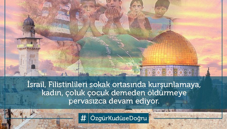 İsrail, Filistinlileri sokak ortasında kurşunlamaya, kadın ve çoluk çocuk demeden pervasızca öldürmeye devam ediyor.

#ÖzgürKudüseDoğru