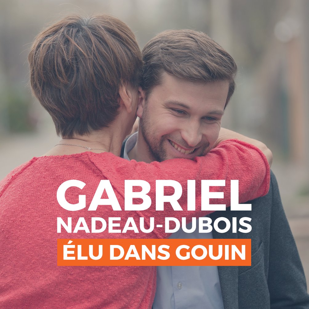 VICTOIRE! ❤️❤️❤️ Gabriel Nadeau-Dubois, élu député de Gouin! MERCI aux électeurs et électrices pour leur appui! #polqc #assnat