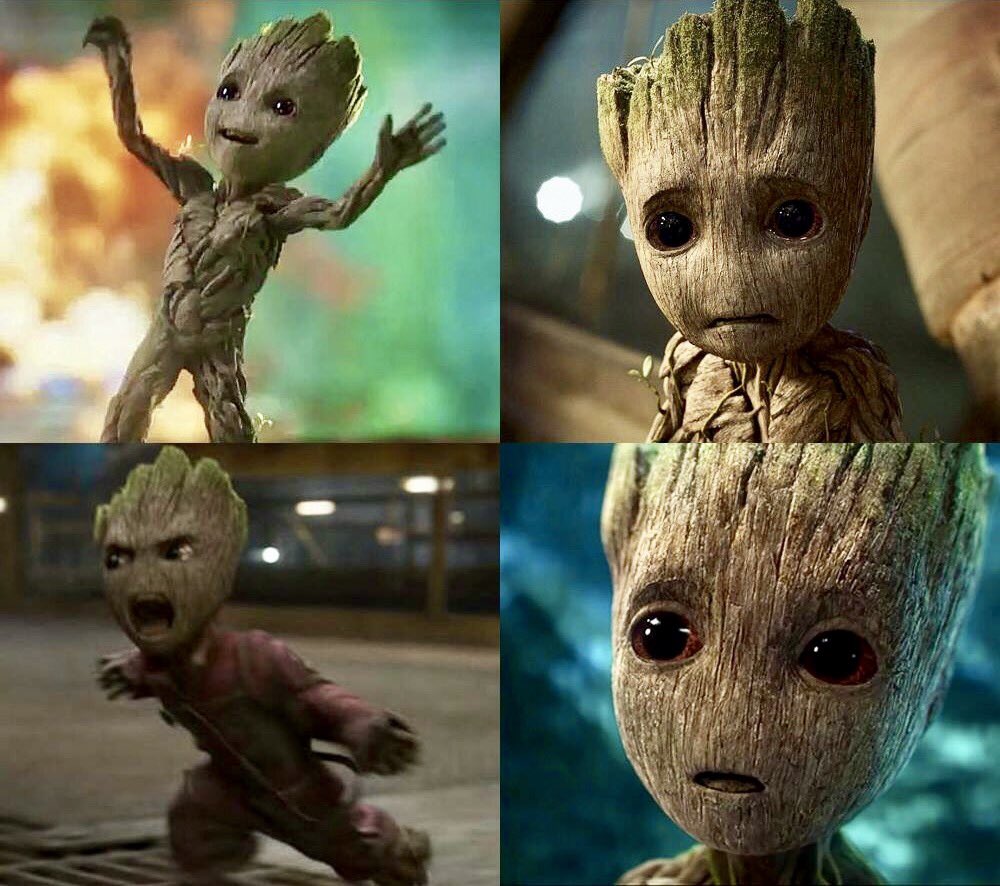 liquidreamer's tweet photo. Mis cuatro estados de ánimo... #LittleGroot https://t.co/wOOSFsxrUx