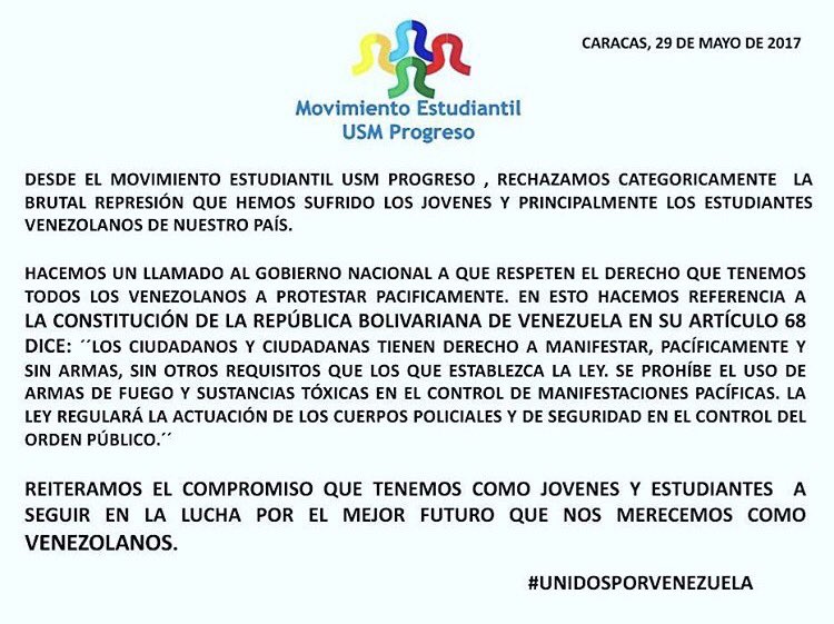 USMProgreso's tweet photo. #USEMISTAS: COMUNICADO DEL MOVIMIENTO ESTUDIANTIL •USM PROGRESO. https://t.co/WklJZuAEDO