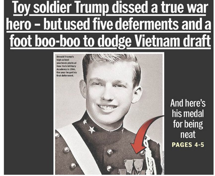 TheAngryindian's tweet photo. #Trump Got A Medical #DraftDeferment For Heel Spurs, But Couldn’t Remember Which Foot Was Affected https://t.co/PGG6L6n2TC https://t.co/R9NKi5MdII