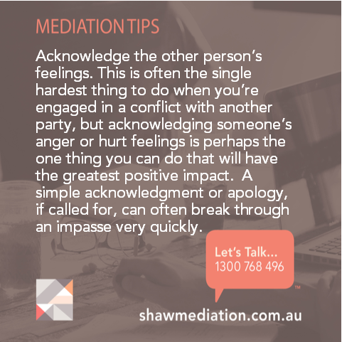 shawdisputeres's tweet photo. #mediationtips #SHAWmediation #acknowledgement https://t.co/VFnquUwgkj