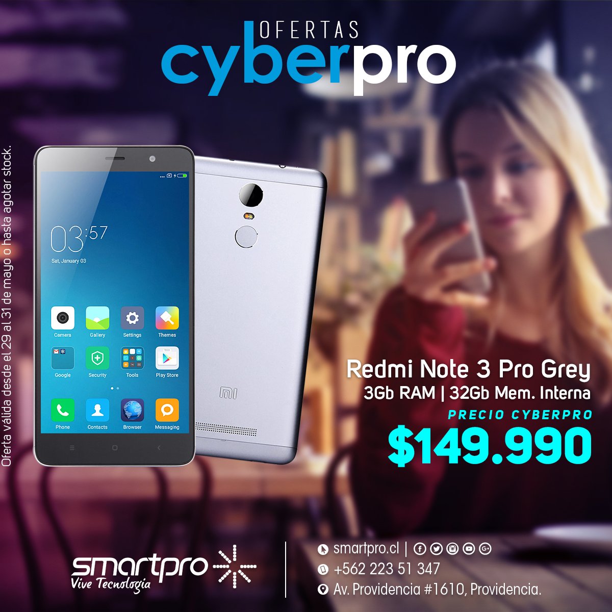 SmartproChile's tweet image. Con #Redmi #Note3Pro el poder esta en tus manos. No te pierdas esta increíble oferta
Encuéntralo aquí: ow.ly/dJrV30c8D0U