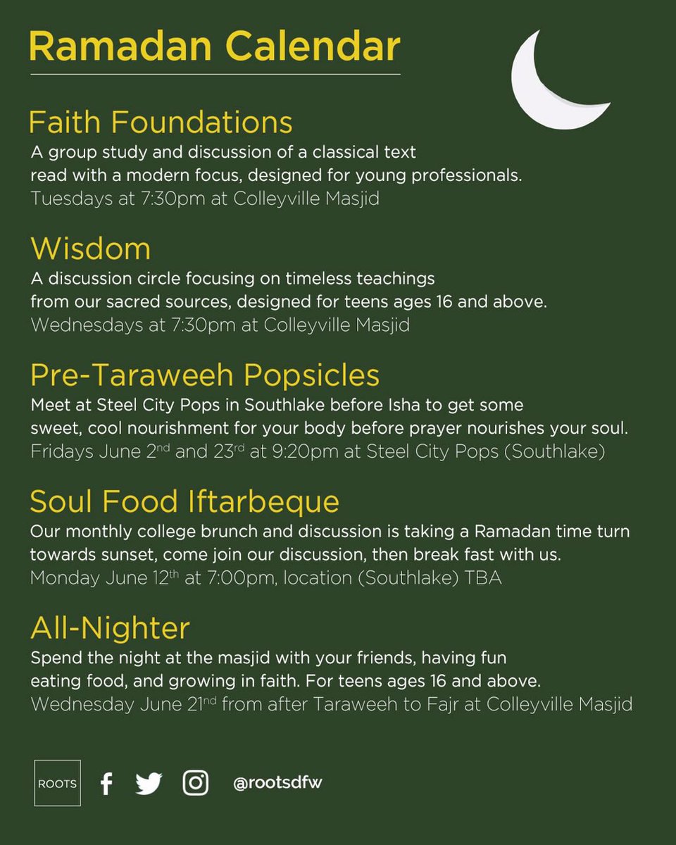 rootsprogram's tweet image. Our Roots Ramadan Calendar is up! Join us for a month of worship and growing our souls!
