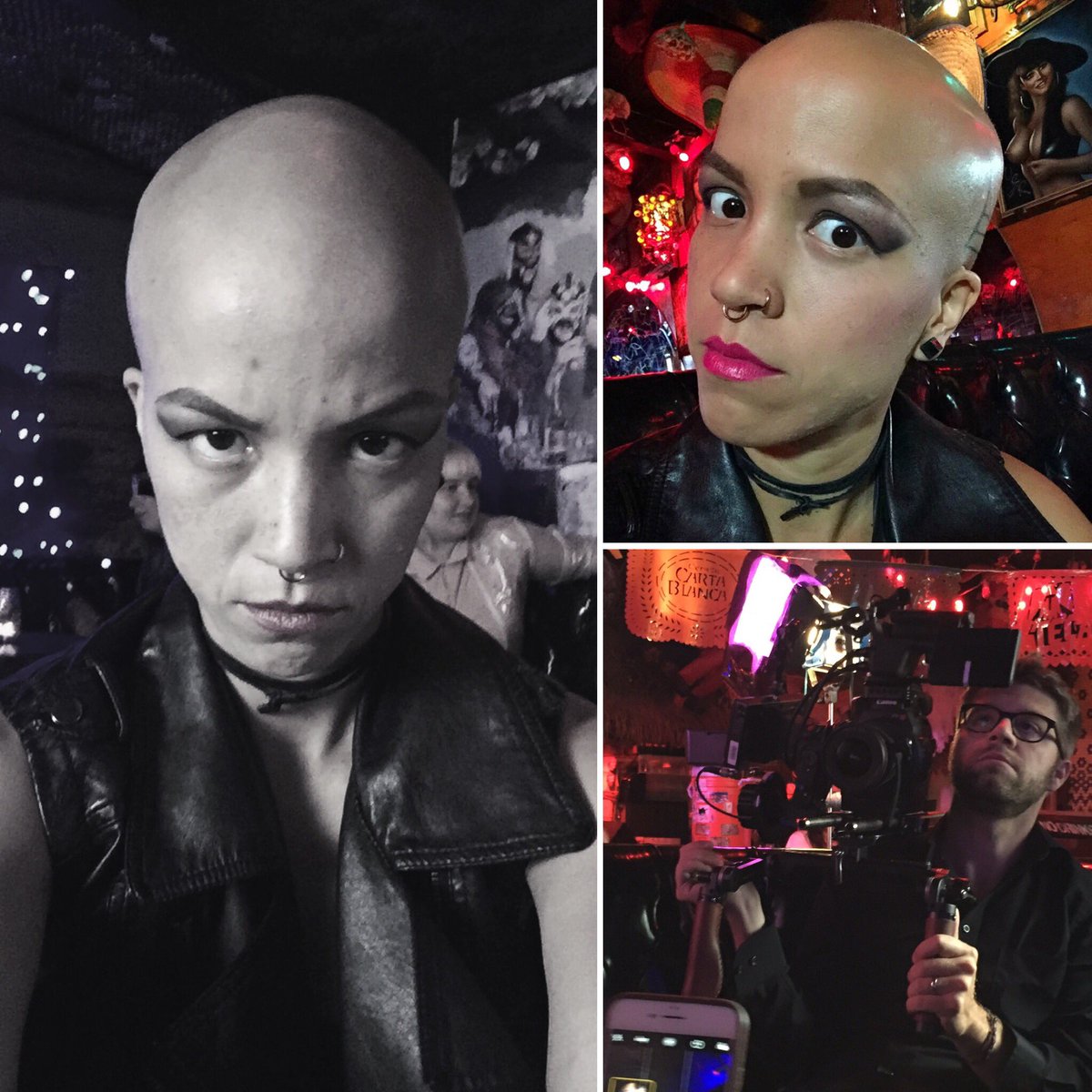 mariannelu_'s tweet photo. So this happened yesterday 😂😂😂 #womeinfilm #punkrock @holtandsteele #funshoot #crazycharacter #nosepiercing #tattoo #onset @funnyordie https://t.co/Gj5iI3r7Vr