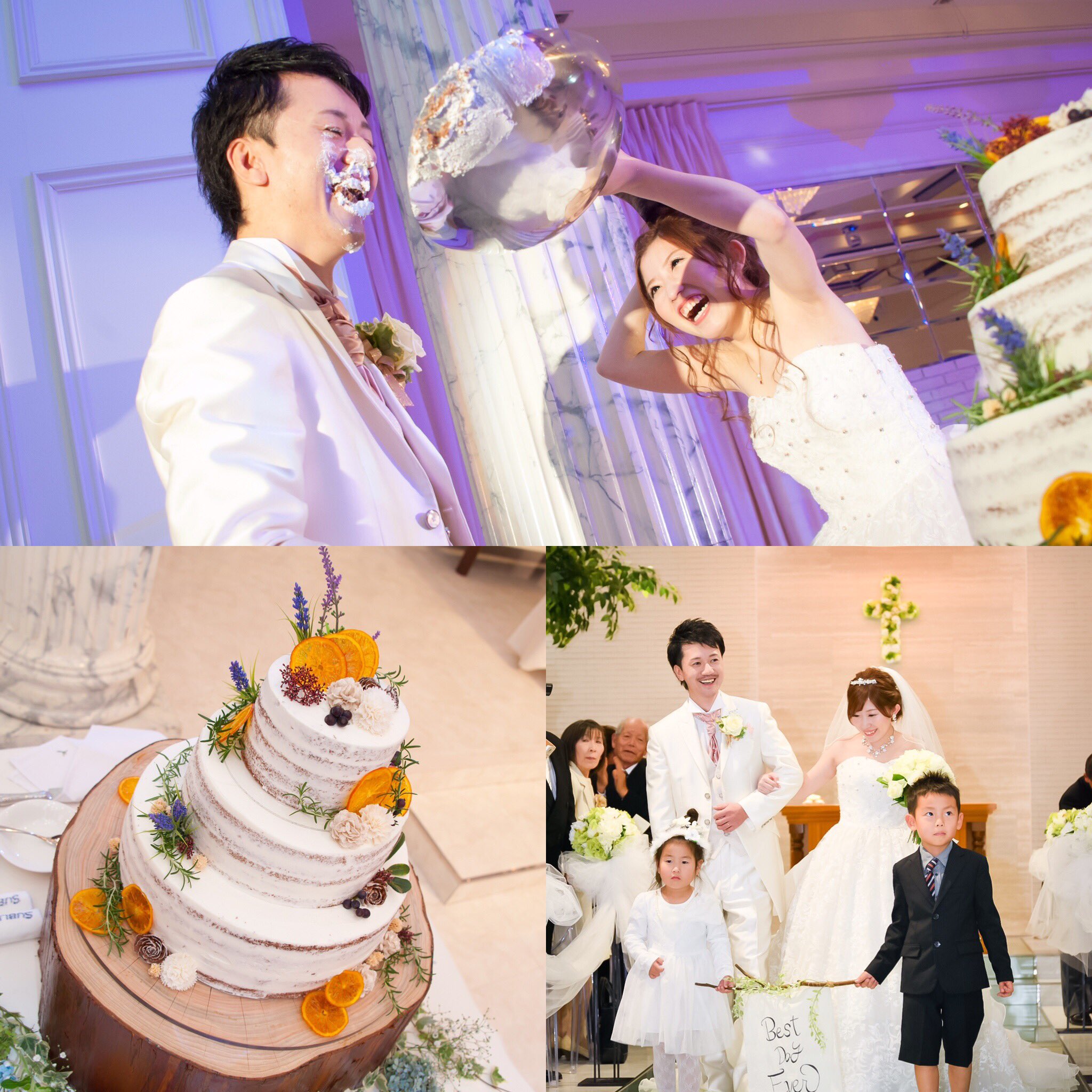 サブライムホール Happy Masaru Amp Mai Wedding ファーストバイト ビッグスプーン ウェディングケーキ 切株 フラッグボーイ Amp ガール 愛媛 結婚式場 ハッピーウエディング サブライムホール 結婚式 Marry 日本中のプレ花嫁さんと繋がり