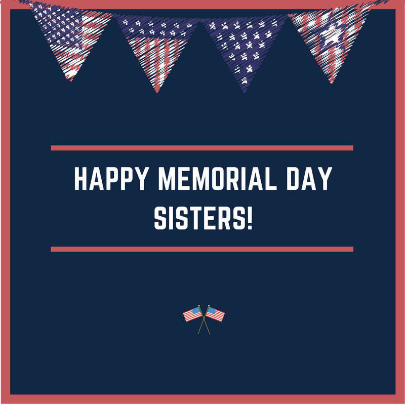alphaomicronpi's tweet photo. Wishing a safe and happy Memorial Day to our American sisters! ❤️ 🇺🇸 💙 https://t.co/kHNK4kqibH