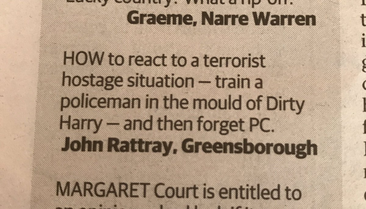 DECLANMELIA's tweet photo. You can always rely on the Herald Sun for some sensible views on national security @RitaPanahi @heraldsunreader @theheraldsun https://t.co/IECuXGkew7