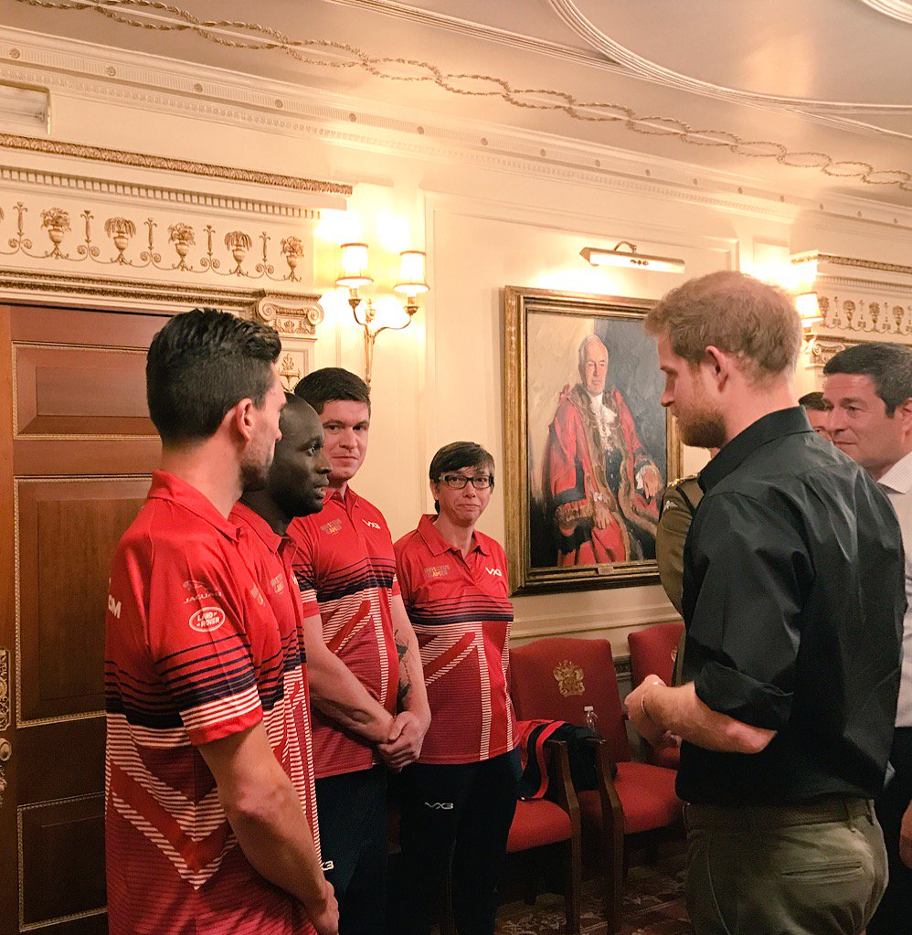 WeAreInvictus's tweet photo. Prince Harry gets to know some of the UK team competitors, the majority of whom are new to the #InvictusGames https://t.co/bOzyYCm1wj