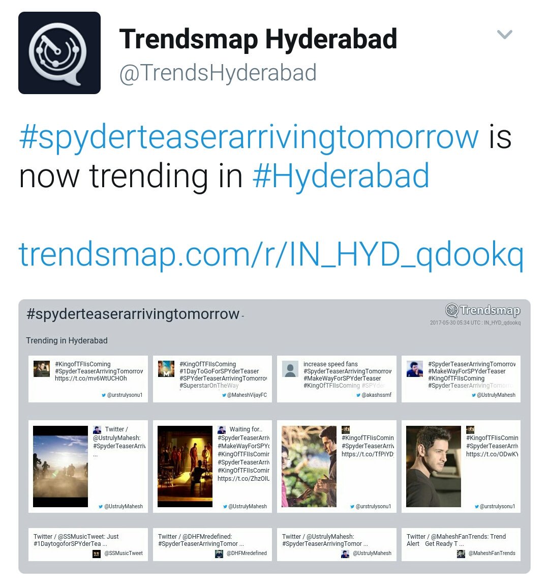 urstrulyTK's tweet image. #SpyderFestbegins
#SpyderTeaserArrivingTomorrow
#SpyderNewWorkingStills