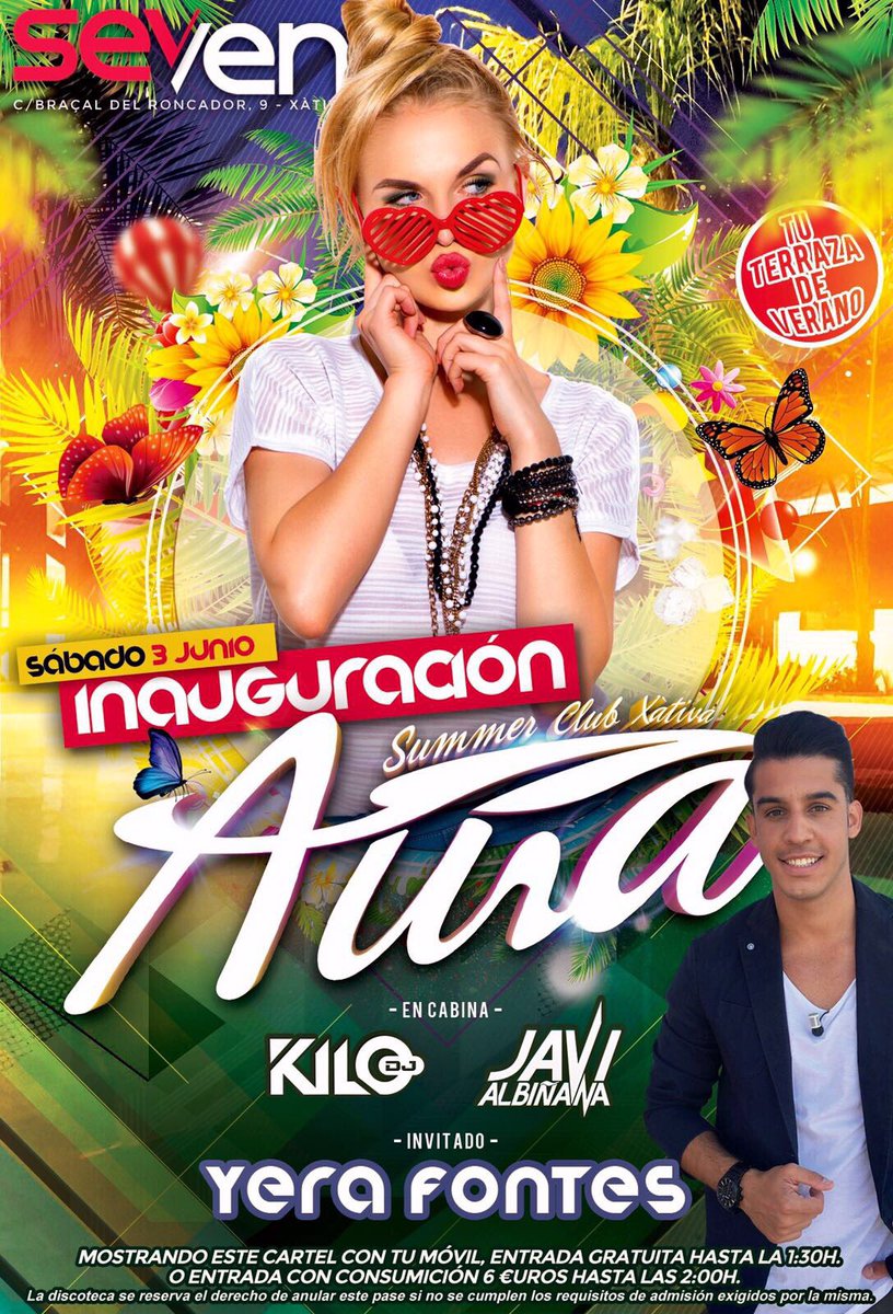 Este sábado bailamos bajo las estrellas!! #TerrazaDeVerano con <a href="/yerafontes/">Yera Fontes</a> desde #myhyv <a href="/auraxativa/">Aura Xàtiva</a>