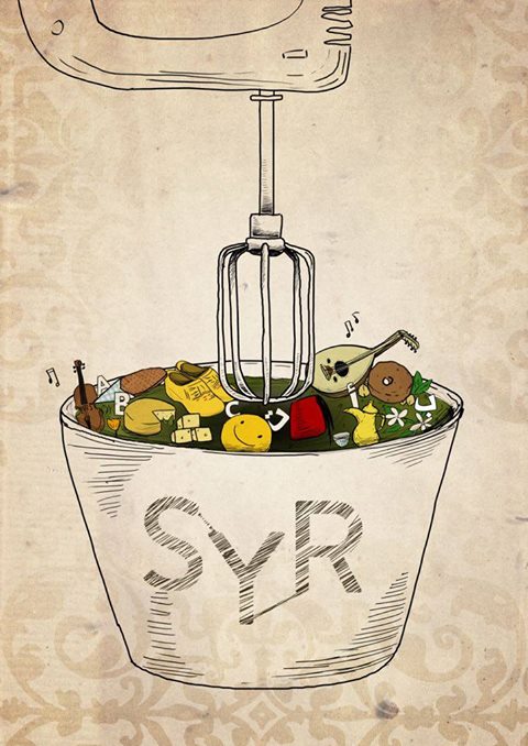 RestaurantSyr's tweet photo. Come see some of the cartoons of colleague Sameer @RestaurantSyr. He recently took part in the exposition #CartooningSyria, proud! #Utrecht https://t.co/nGewADCcwW