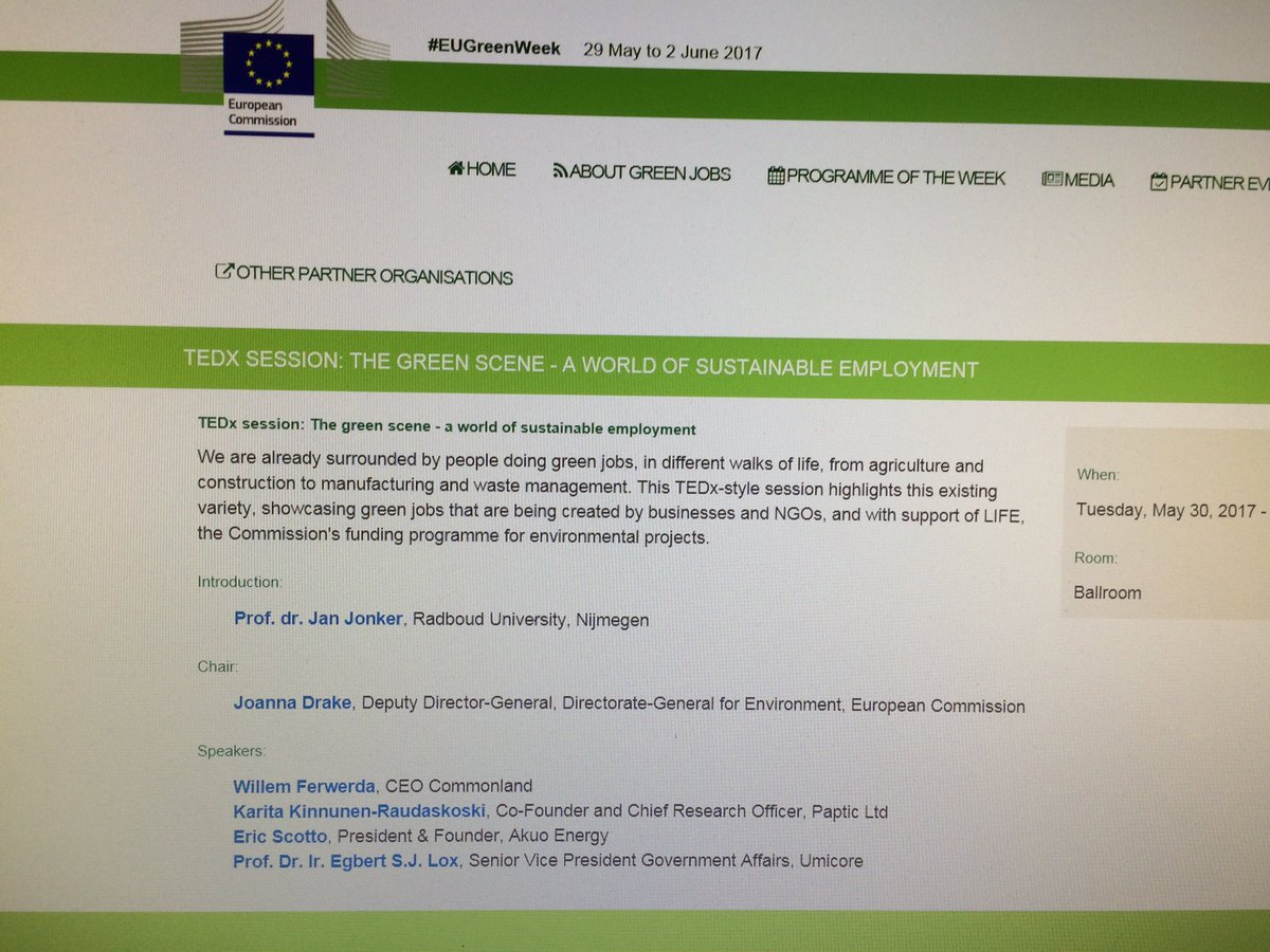 @EU_Commission @EU_ENV this afternoon #profdeJanJonker @radboud_uni @gem_Nijmegen in session on #sustainableemployment #greenjobs