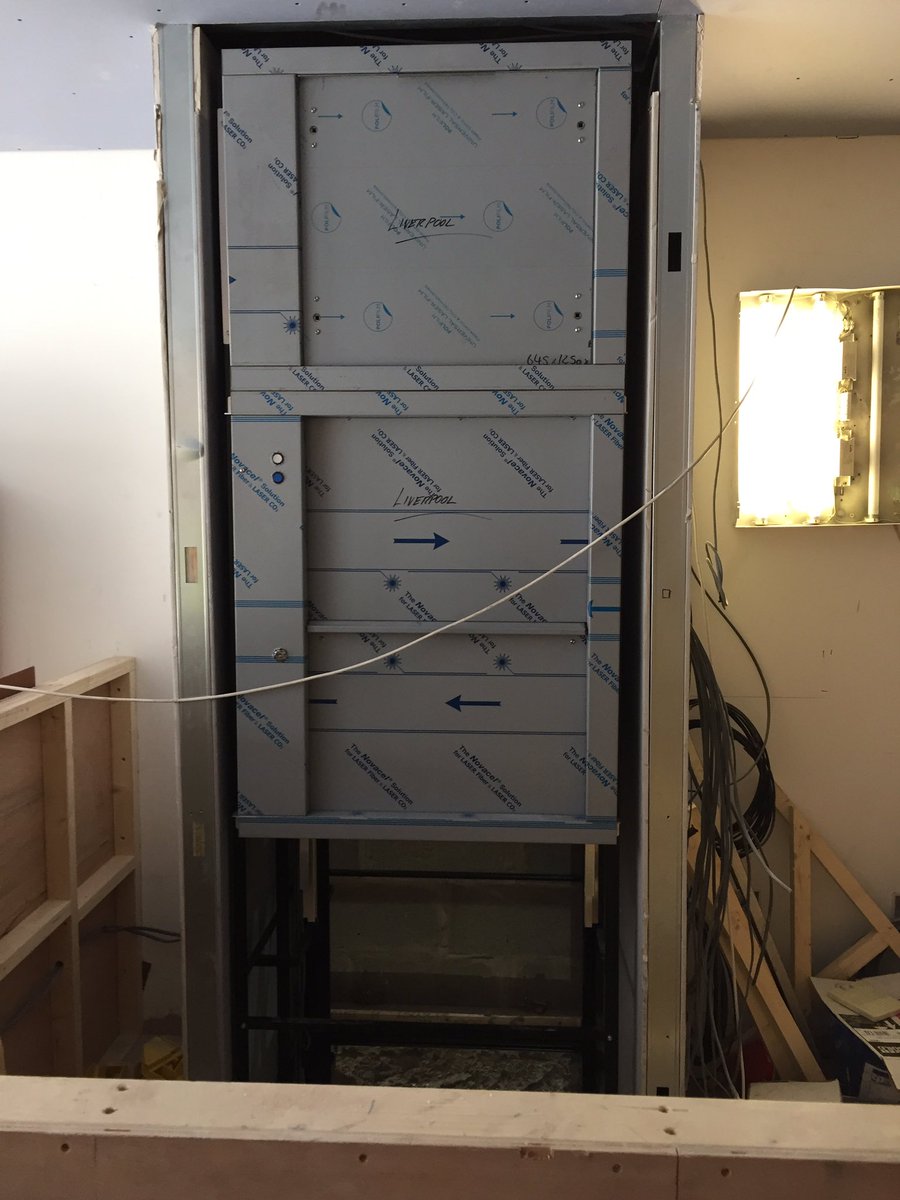 Another recent installation in Liverpool. Stainless steel features as standard with our Maxi lift size cabin. Food transportation made easy