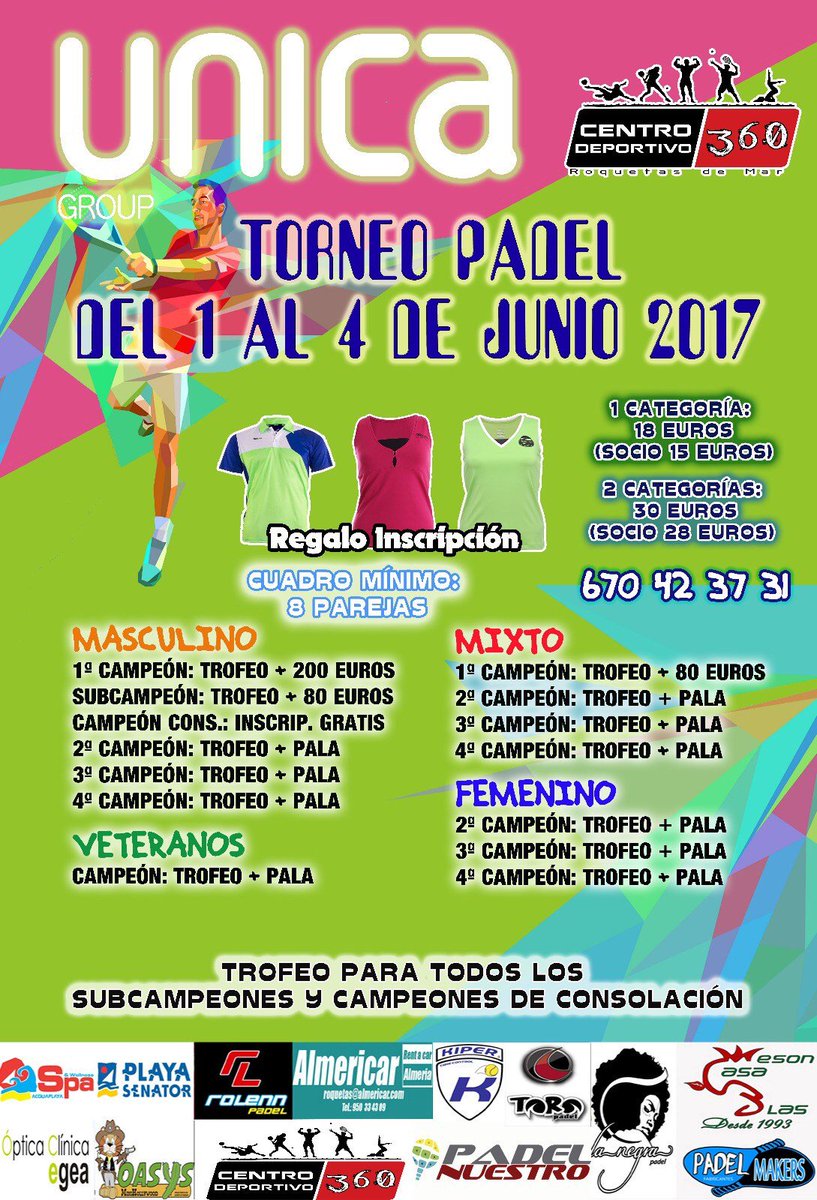 Padelanto's tweet image. Torneo de Pádel Unica en Roquetas de Mar (Almería)
padelanto.com/index.php?opti…