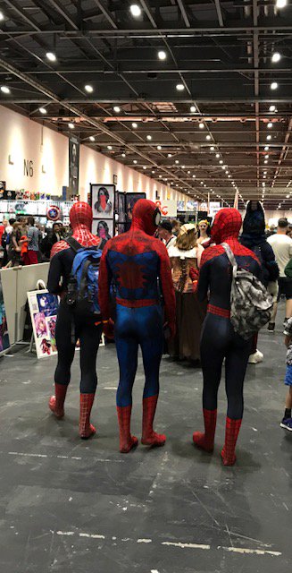 turnarounduk's tweet photo. SAD that @MCMComicCon is over! heartbreaking to say goodbye to this spidey-gang (#webgoals) and all the other gr9 costumes - you guys rule 💋 https://t.co/4SW4x5pp8n