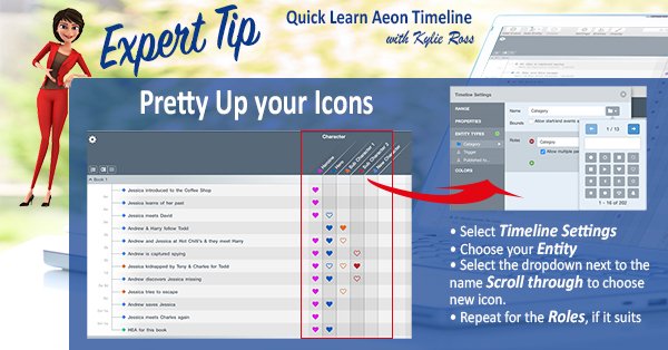 Learn2Timeline's tweet photo. Change Icons - #AeonTimeline &amp; boost your motivation to keep #plotting. Make an awesome #RelationshipView #amwriting #writetips #amediting https://t.co/4EBS0gpOwt
