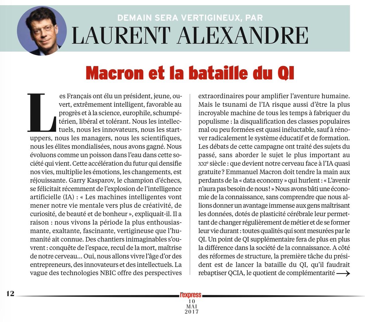 Docteur Laurent Alexandre tweet media