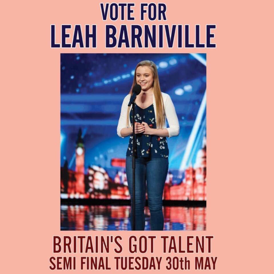 ratoathcollege's tweet photo. We are so proud of you Leah, best of luck tonight!! VOTE FOR LEAH when the lines open later 1514711006 or on @TV3Ireland website @BGT https://t.co/fXrGDDofL1