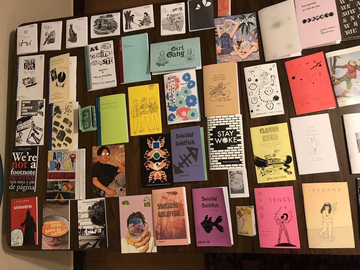 DJZibaZ's tweet image. Excited to add ALL these #LAZineFest2017 purchases to the circulating #LBPLZineLibrary at the #LBCityLibrary! #zinelibrarian