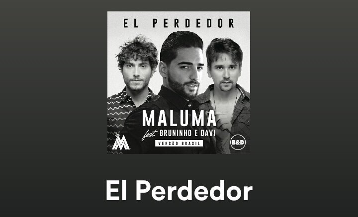 anittamaratonas's tweet photo. SAIU! Vem conferir 'El Perdedor - Maluma feat. Bruninho & Davi (Versão Brasil). 💥
Ouça: https://t.co/4PTjHs84u7 https://t.co/uW2YQGA6Hs